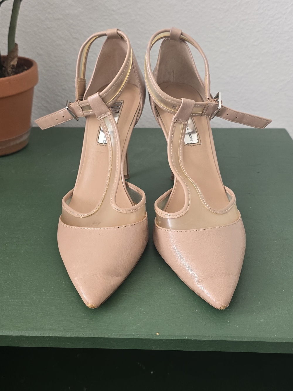 INC International Concepts Blush T-Strap Pointed Toe Heels